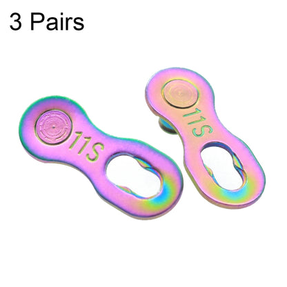 3 Pairs 11 Speed (Colorful) ZH405 Mountain Road Bicycle Chain Magic Buckle Chain Quick Release Buckle - Bicycle Chains & Rounds by buy2fix | Online Shopping UK | buy2fix