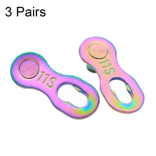 3 Pairs 11 Speed (Colorful) ZH405 Mountain Road Bicycle Chain Magic Buckle Chain Quick Release Buckle - Bicycle Chains & Rounds by buy2fix | Online Shopping UK | buy2fix