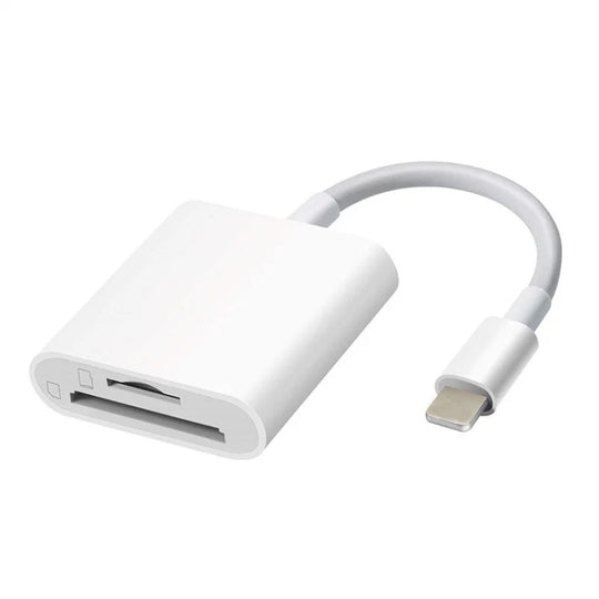 8 Pin to SD + TF Card Reader 2 in 1 Adapter For iPhone / iPad, Cable Length: 9.7cm(Double Slots)