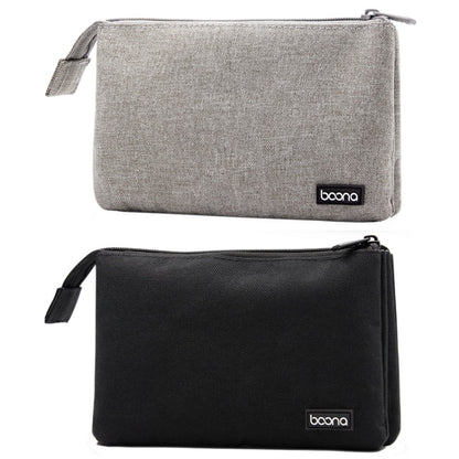 Baona BN-E002 Dual-layer Digital Storage Bag Data Cable Travel Organizing Bag(Black) - Digital Storage Bag by Baona | Online Shopping UK | buy2fix