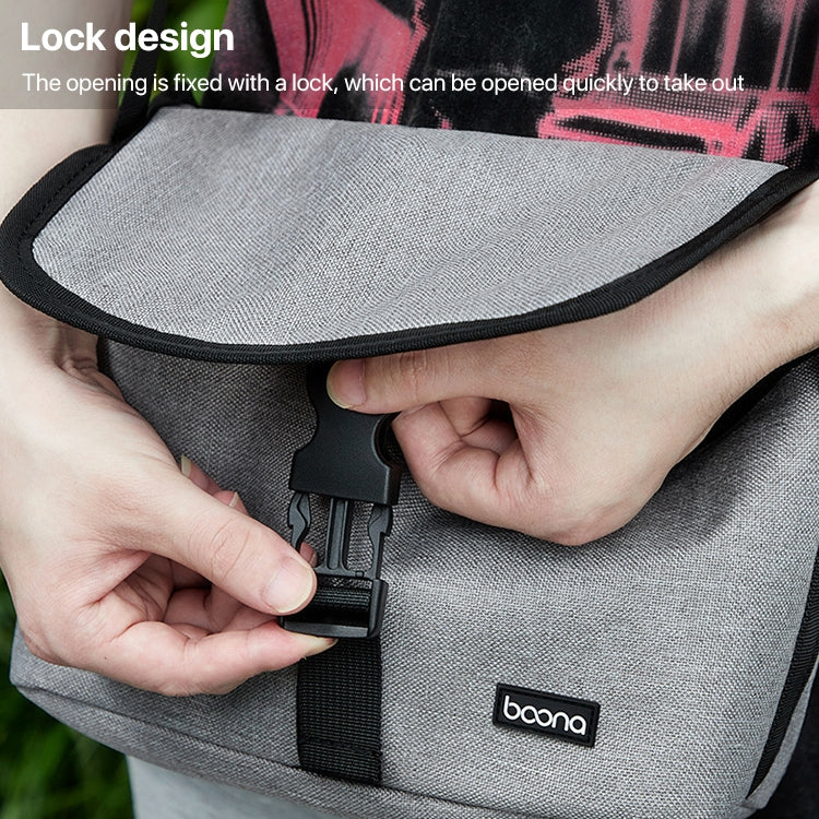 Baona BN-H013 Camera Shoulder Bag SLR Lens Storage Handbag(Light-Thin Black) - Strap Satchel by Baona | Online Shopping UK | buy2fix