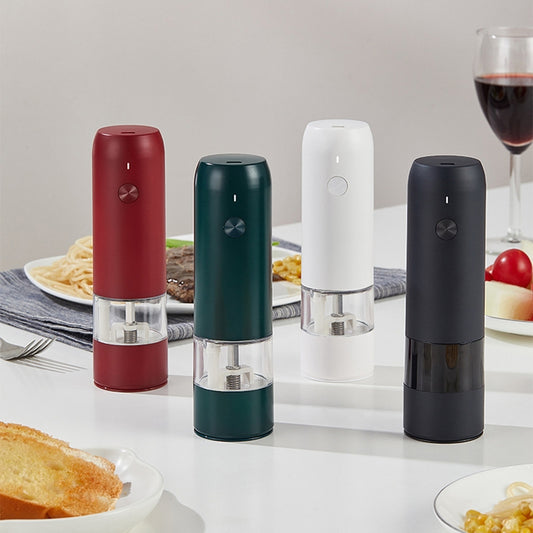BY800 Electric Black Pepper Grinder Charge-Type Pepper Sea Salt Seasoning Grinder(Agate Red) - Stirrer & Squeezer by buy2fix | Online Shopping UK | buy2fix