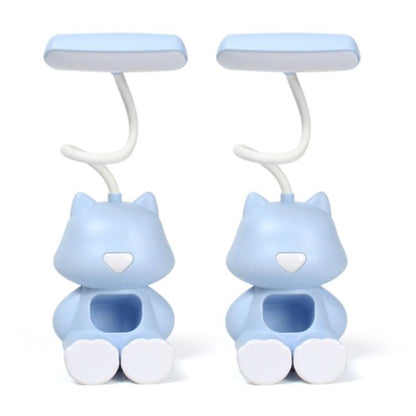 2 PCS FY6601 Cartoon Pen Holder Reading Desk Lamp LED Eye Protection Dormitory Student Bedroom Lamp(Blue) - Desk Lamps by buy2fix | Online Shopping UK | buy2fix
