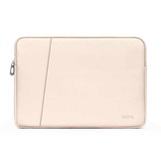 Baona BN-Q004 PU Leather Laptop Bag, Colour: Double-layer Apricot, Size: 15/15.6 inch