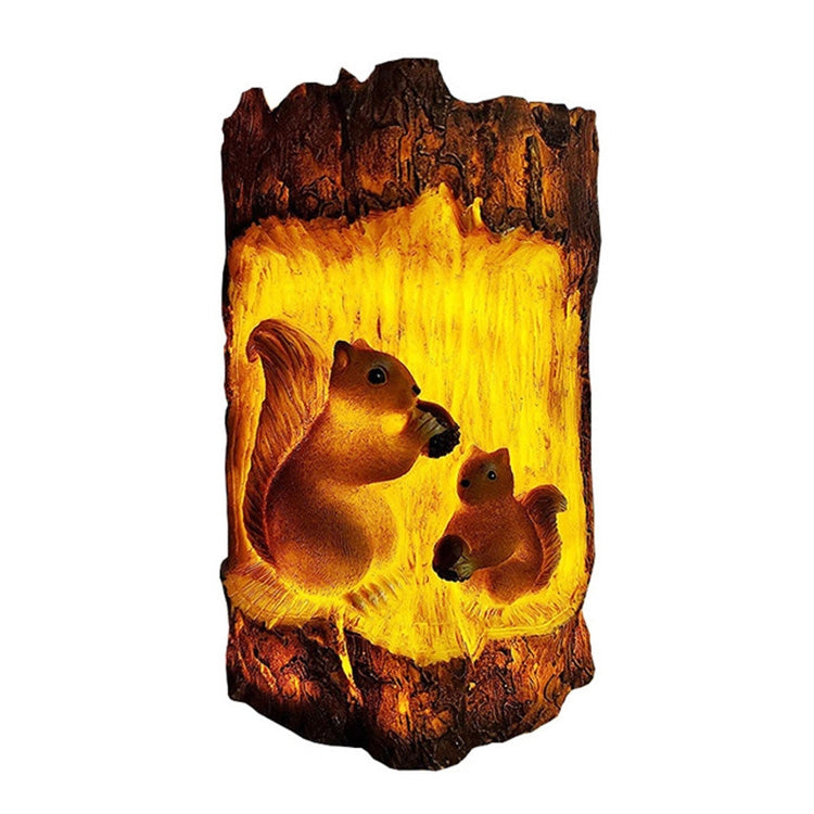 Solar Squirrel Tree Stump Christmas Decoration Light Garden Holiday Atmosphere Outdoor Landscape Light(Warm Light) by buy2fix