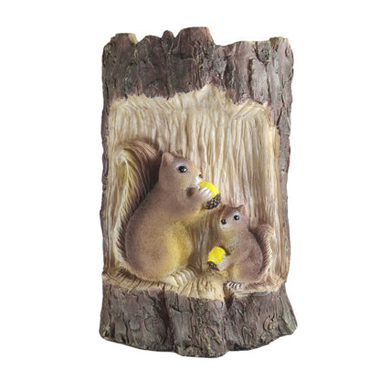 Solar Squirrel Tree Stump Christmas Decoration Light Garden Holiday Atmosphere Outdoor Landscape Light(Warm Light) by buy2fix
