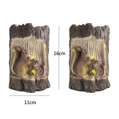 Solar Squirrel Tree Stump Christmas Decoration Light Garden Holiday Atmosphere Outdoor Landscape Light(Warm Light) by buy2fix