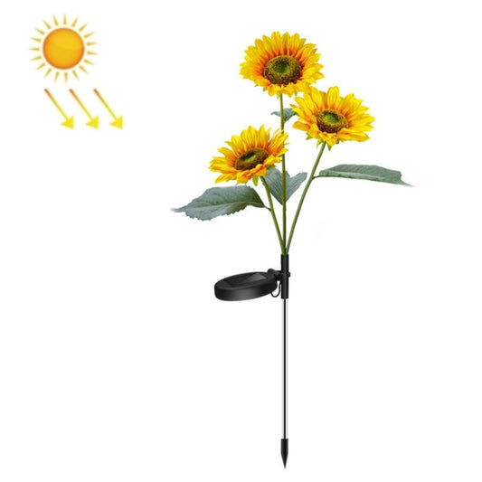 Solar Sunflower Decoration Light LED Garden Lawn Landscape Light, Specification: Three Heads by buy2fix