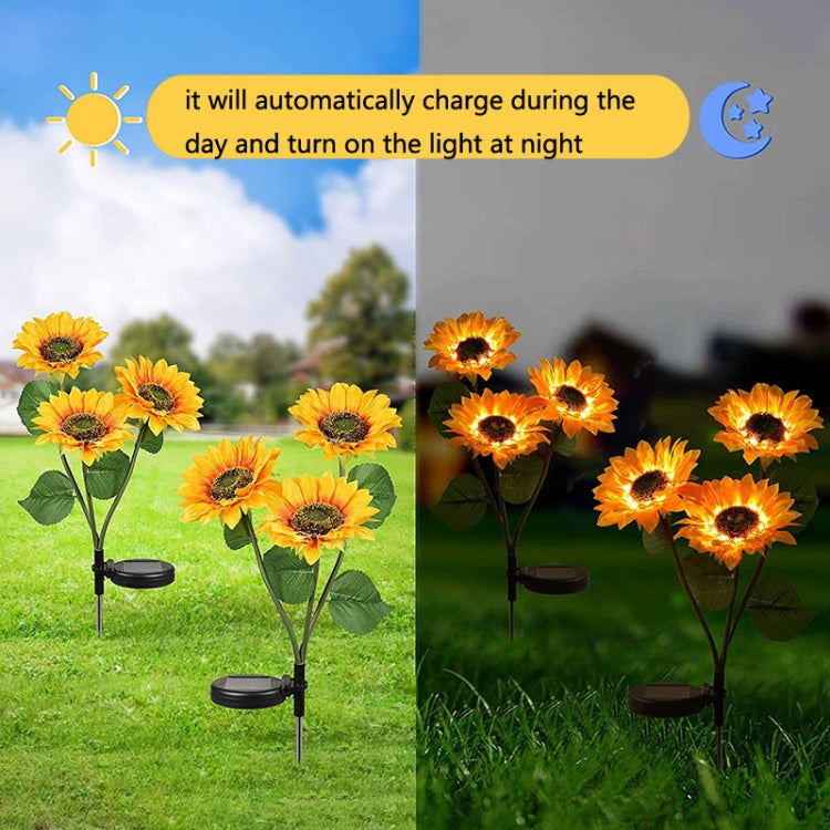 Solar Sunflower Decoration Light LED Garden Lawn Landscape Light, Specification: Three Heads by buy2fix