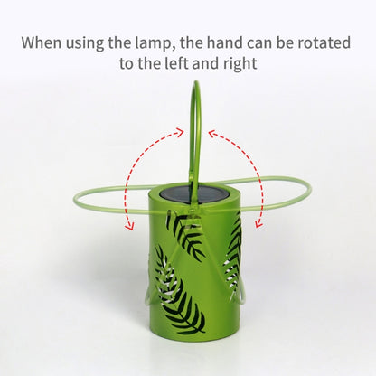 L3337 Solar Lawn Light Outdoor Waterproof Garden Decoration Hollow Leaf Iron Lantern(Green) by buy2fix