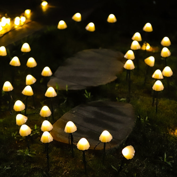 3.8m 10 LEDs Solar Mushroom Lawn Light Outdoor Waterproof Garden Villa Landscape Decorative String Lights(Warm White Light) by buy2fix