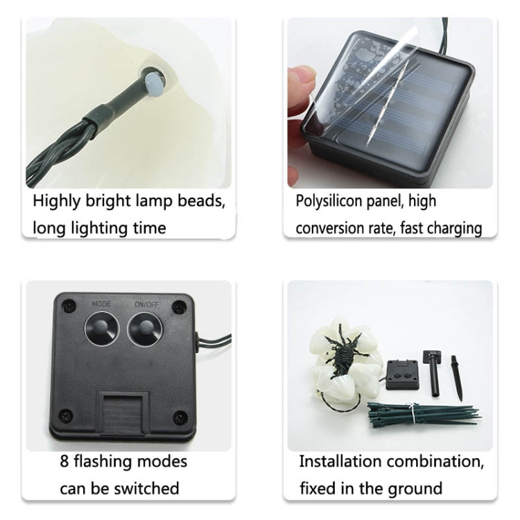 3.8m 10 LEDs Solar Mushroom Lawn Light Outdoor Waterproof Garden Villa Landscape Decorative String Lights(Warm White Light) by buy2fix