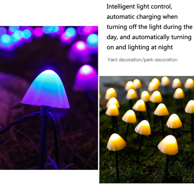 3.8m 10 LEDs Solar Mushroom Lawn Light Outdoor Waterproof Garden Villa Landscape Decorative String Lights(Warm White Light) by buy2fix