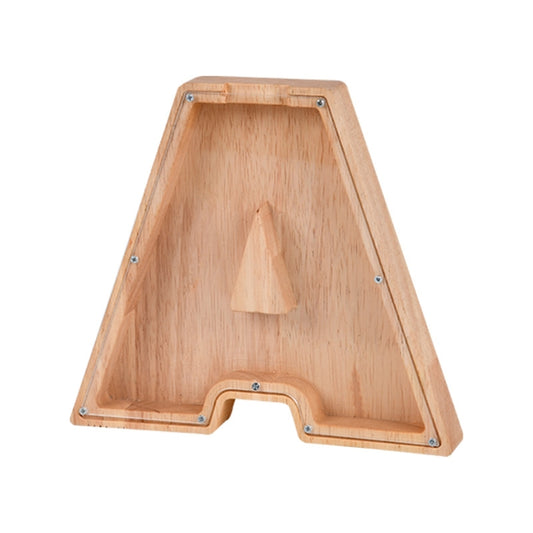 Wooden English Alphabet Piggy Bank Transparent Acrylic Piggy Bank(A) - Piggy Banks by buy2fix | Online Shopping UK | buy2fix