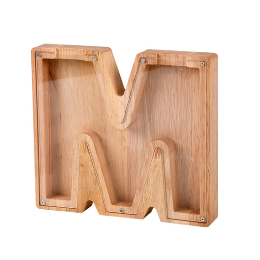Wooden English Alphabet Piggy Bank Transparent Acrylic Piggy Bank(M) - Piggy Banks by buy2fix | Online Shopping UK | buy2fix