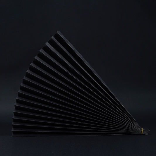 69x39cm Photo Props Hard Cardboard Folding Fan Photography Background Folded Paper(06 Carbon Black) - Paper Cut Props by buy2fix | Online Shopping UK | buy2fix