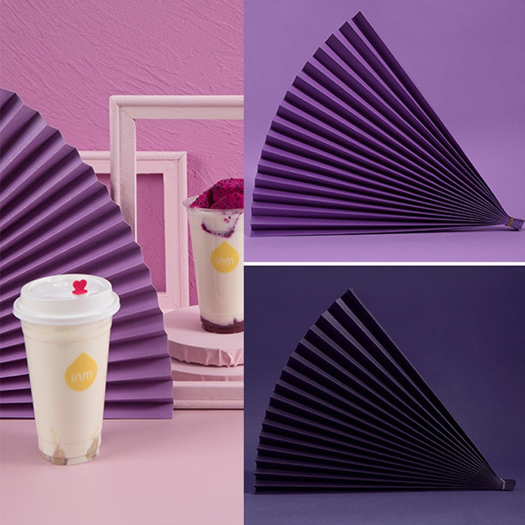 69x39cm Photo Props Hard Cardboard Folding Fan Photography Background Folded Paper(08 Dark Blue) - Paper Cut Props by buy2fix | Online Shopping UK | buy2fix