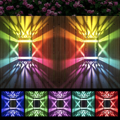 HP-2106 80LM 2 LED Outdoor Solar Automatic Light Sensor Wall Light Garden LED Wall Light(Colorful Light) by buy2fix