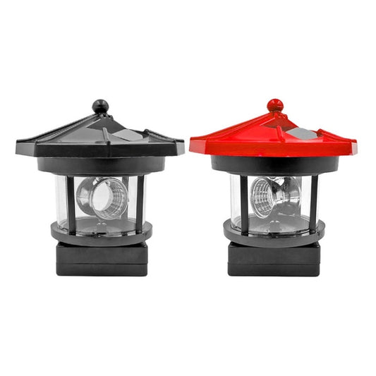 Outdoor Waterproof LED Solar Rotating Lighthouse Garden Decoration Induction Landscape Light(Red) by buy2fix