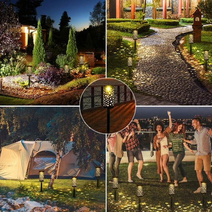 Outdoor Garden Wrought Iron Hollow Stars Moon Lantern Solar LED Lawn Ground Light(Warm Light) by buy2fix