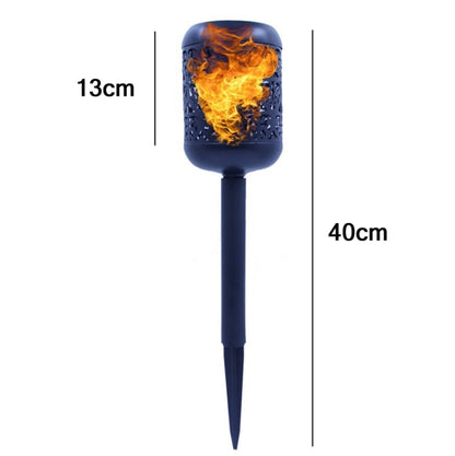 Outdoor Garden Solar 10 LED Flame Lamp Ground Plug Lawn Light(Warm Light) by buy2fix
