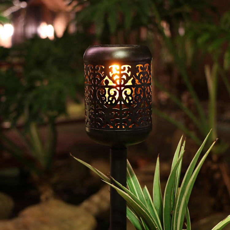 Outdoor Garden Solar 10 LED Flame Lamp Ground Plug Lawn Light(Warm Light) by buy2fix