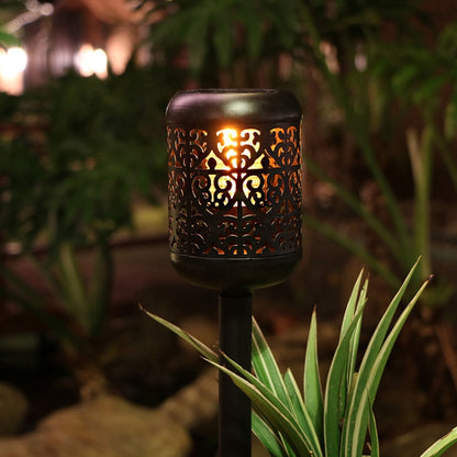 Outdoor Garden Solar 10 LED Flame Lamp Ground Plug Lawn Light(Warm Light) by buy2fix