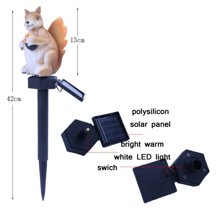 LED Solar Squirrel Lawn Light Outdoor Garden Decoration Landscape Light(Warm White Light) by buy2fix