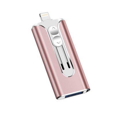 64GB Micro USB + 8 Pin + USB 2.0 3 in 1 Mobile Phone Computer U-Disk(Rose Gold) by buy2fix