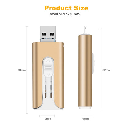 64GB Micro USB + 8 Pin + USB 2.0 3 in 1 Mobile Phone Computer U-Disk(Rose Gold) by buy2fix