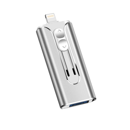 128GB Micro USB + 8 Pin + USB 2.0 3 in 1 Mobile Phone Computer U-Disk(Silver) by buy2fix