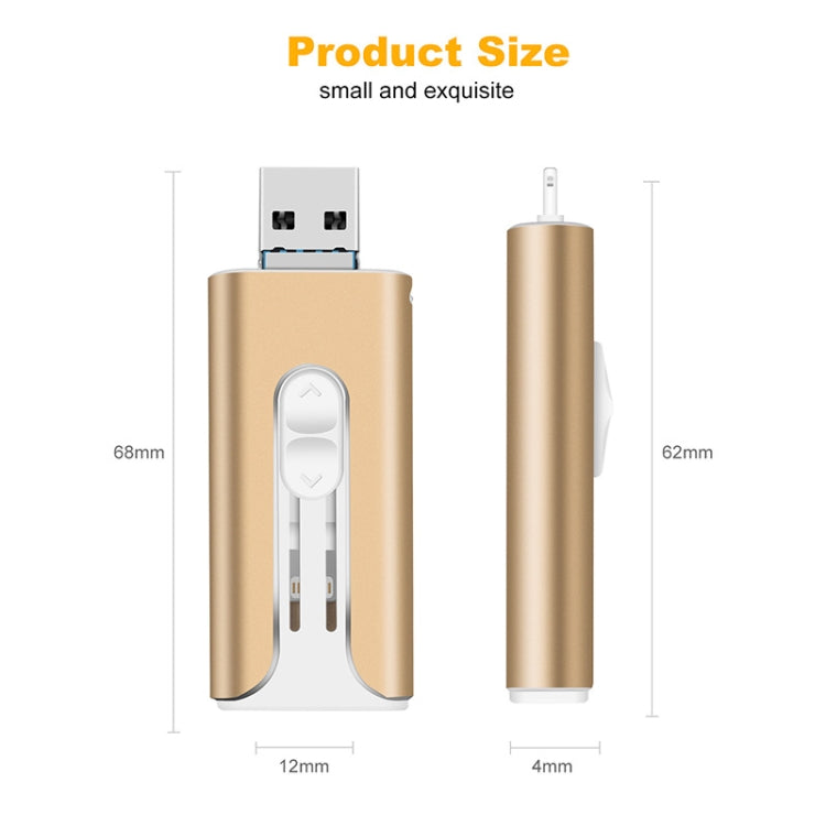 128GB Micro USB + 8 Pin + USB 2.0 3 in 1 Mobile Phone Computer U-Disk(Silver) by buy2fix