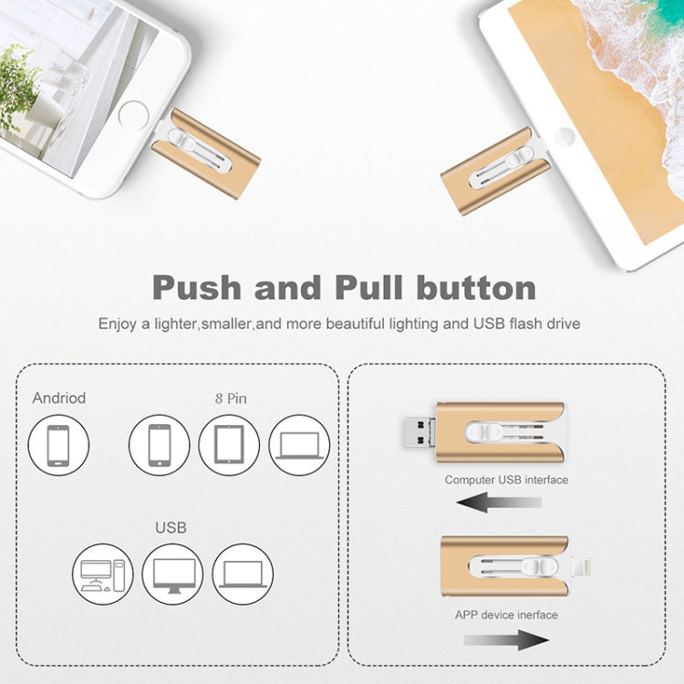 128GB Micro USB + 8 Pin + USB 2.0 3 in 1 Mobile Phone Computer U-Disk(Silver) by buy2fix