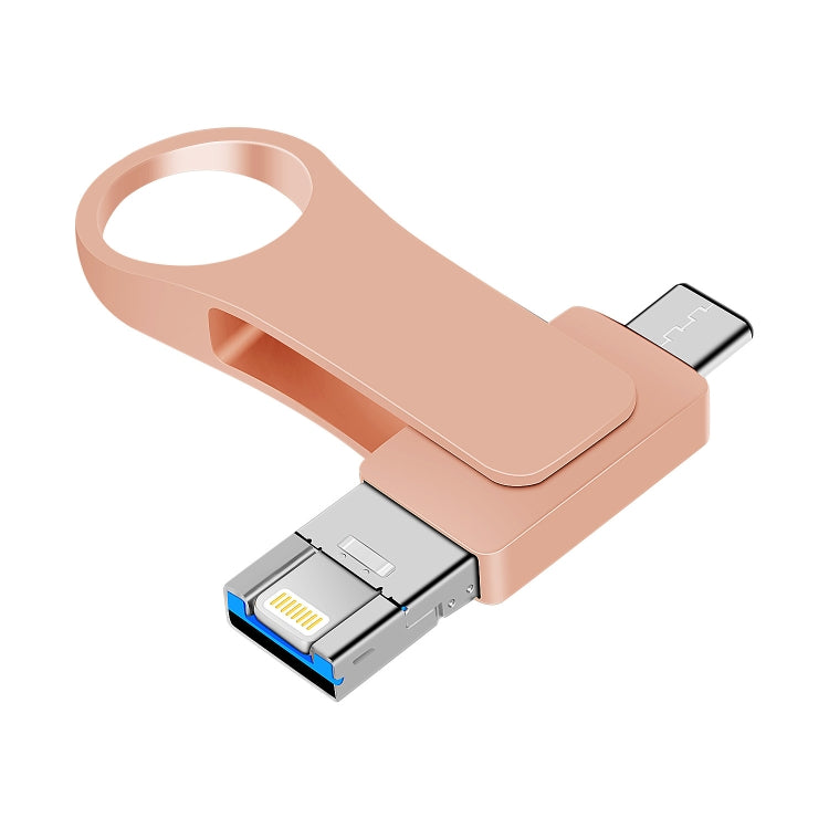16GB USB 3.0 + 8 Pin + USB-C / Type-C 3 in 1 Mobile Computer Metal U-Disk(Pink) by buy2fix