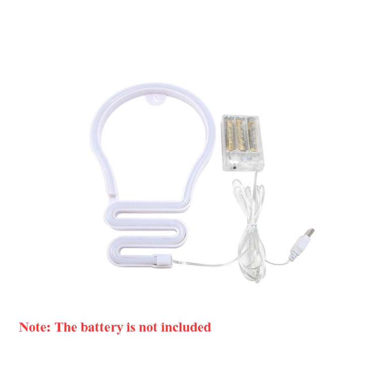 Bulb Neon Light Battery USB Dual-Power LED Decorative Modeling Lamp(Warm Light) by buy2fix