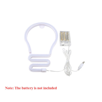 Bulb Neon Light Battery USB Dual-Power LED Decorative Modeling Lamp(Warm Light) by buy2fix