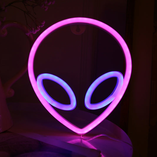 LED Personalized Neon Decorative Light Modeling Light USB Battery Box Dual Purpose, Spec: Alien by buy2fix