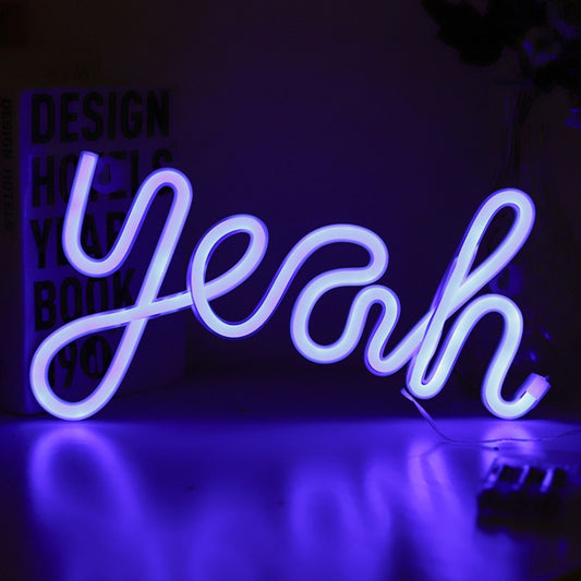 LED Yeah Neon Lights Bedroom Decoration Night Light(Blue Light) by buy2fix