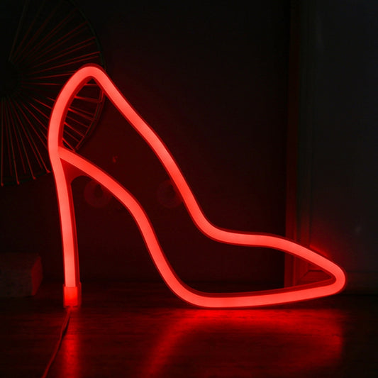 LED High Heels Neon Modeling Lights Bar Cafe Decoration Lights Lights(Red Light) by buy2fix