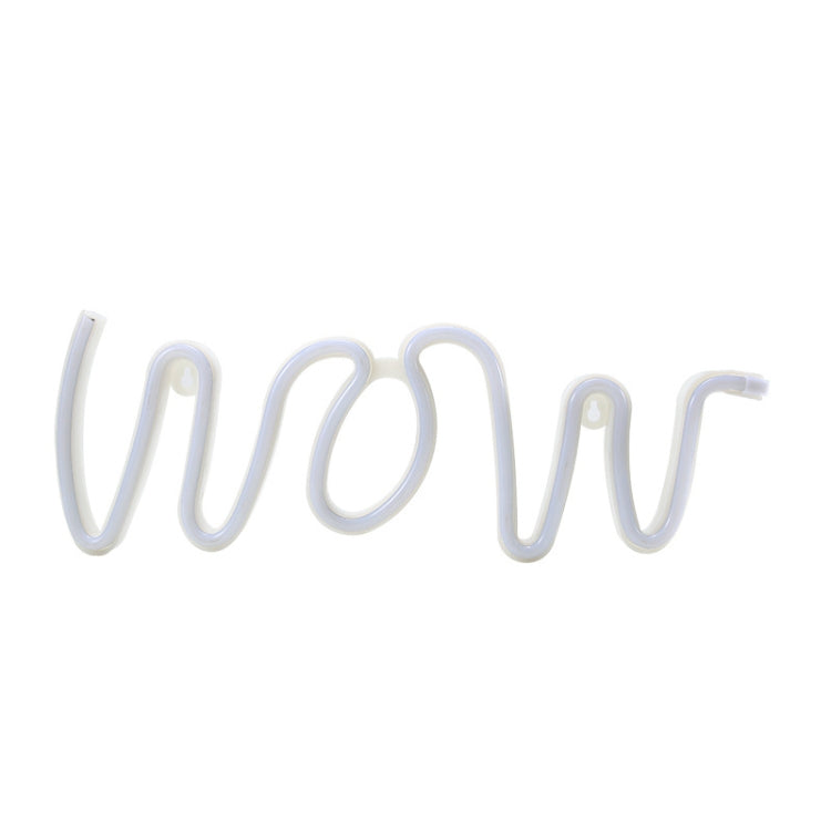 WOW Shape LED Neon Light Wall Hanging Bar Atmosphere Lights(Warm Light) by buy2fix