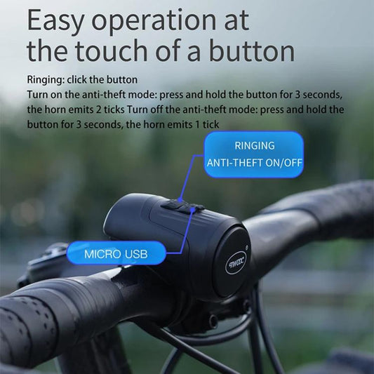 CYCLINGBOX BG-1903 Bike Alarm Anti-Theft Electric Horn 125dB USB Charging Bell(Blue) - Bicycle Bells by CYCLINGBOX | Online Shopping UK | buy2fix