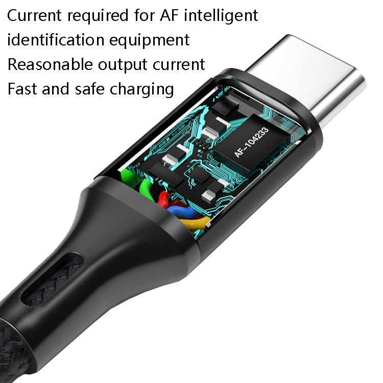 4 PCS 2.4A USB-C / Type-C to USB Braided Fast Charging Sync Data Cable, Length: 1m (Black) by buy2fix