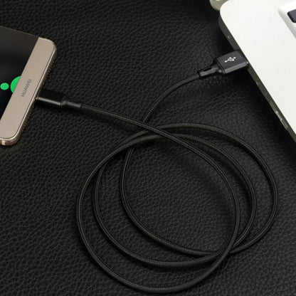 4 PCS 2.4A USB-C / Type-C to USB Braided Fast Charging Sync Data Cable, Length: 0.25m (Black) by buy2fix