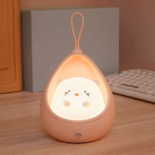 TL15 Cartoon Body Sensing Bedside Cabinet USB Charging Night Light(Pink Cat) by buy2fix