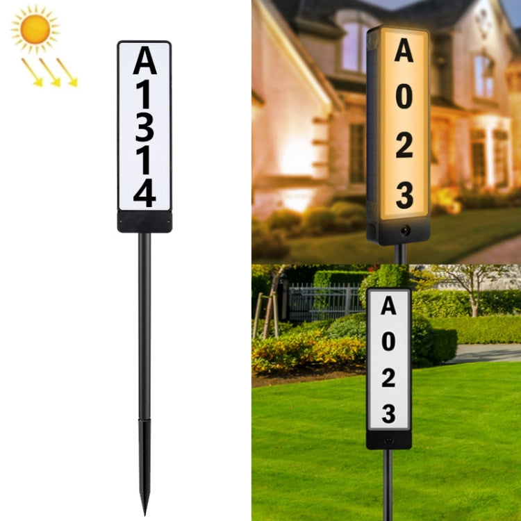 TS-G6704 Solar Dual-Color Temperature Ground Plug House Number Lawn Light by buy2fix