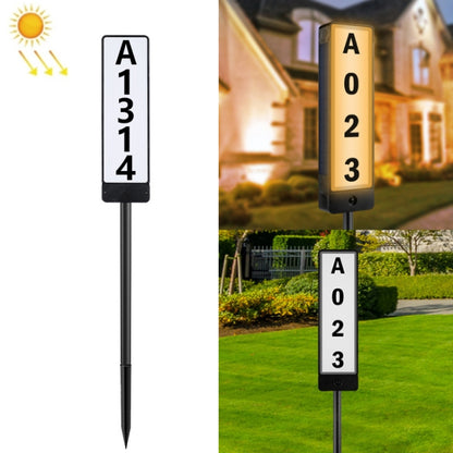 TS-G6704 Solar Dual-Color Temperature Ground Plug House Number Lawn Light by buy2fix