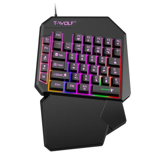 T-WOLF Mobile Gaming One-Handed Keyboard，Specification： T19 Keyboard - Wired Keyboard by T-WOLF | Online Shopping UK | buy2fix
