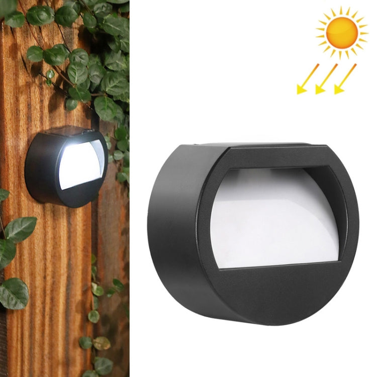 Solar Outdoor Waterproof LED Round Wall Lamp Stair Light(White Light) by buy2fix