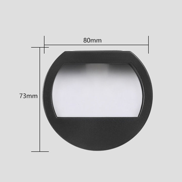 Solar Outdoor Waterproof LED Round Wall Lamp Stair Light(White Light) by buy2fix