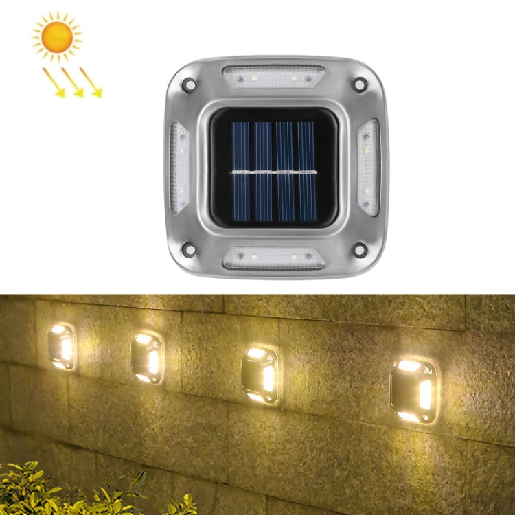 8 LED Solar Wall Lamp Outdoor Stainless Steel Buried Light(Warm Light) by buy2fix